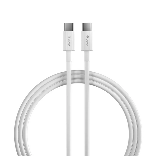 Devia - 2m (60W) Power Delivery - USB-C to USB-C Cable - White